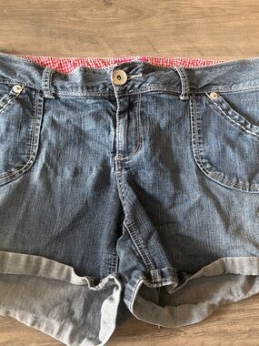 Vintage torrid Dark Blue Rolled-Hem Denim Shorts